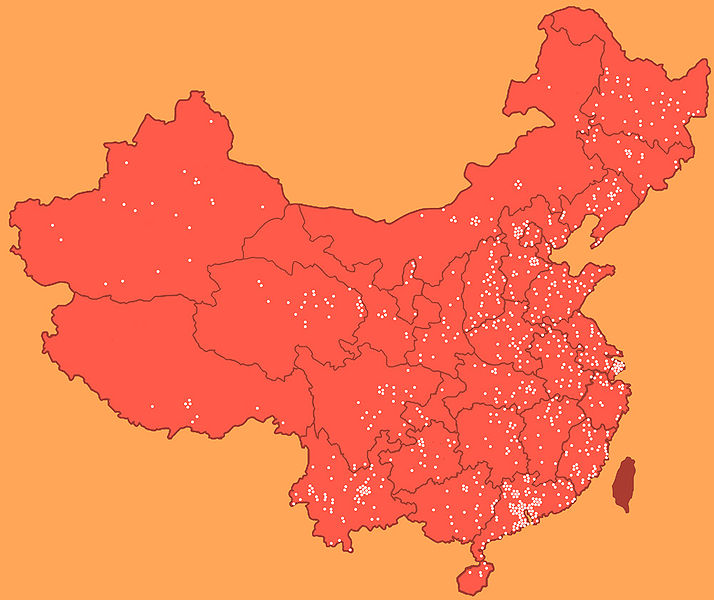 Laogai map in china Banca Dati sui campi laogai, aggiornata al 2012